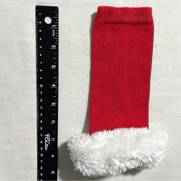 👚2/$10👗3/$12 Ref & White Christmas Santa Claus Fur Leg Warmers Baby Size 0-12M - Picture 3 of 5